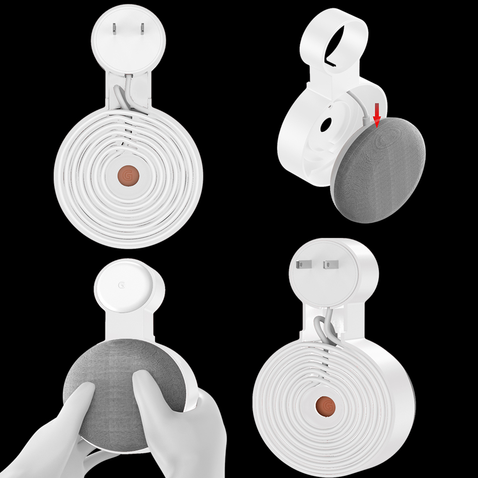 Google Speaker Nest Mini - Uchwyt ścienny do gniazdka Google Nest