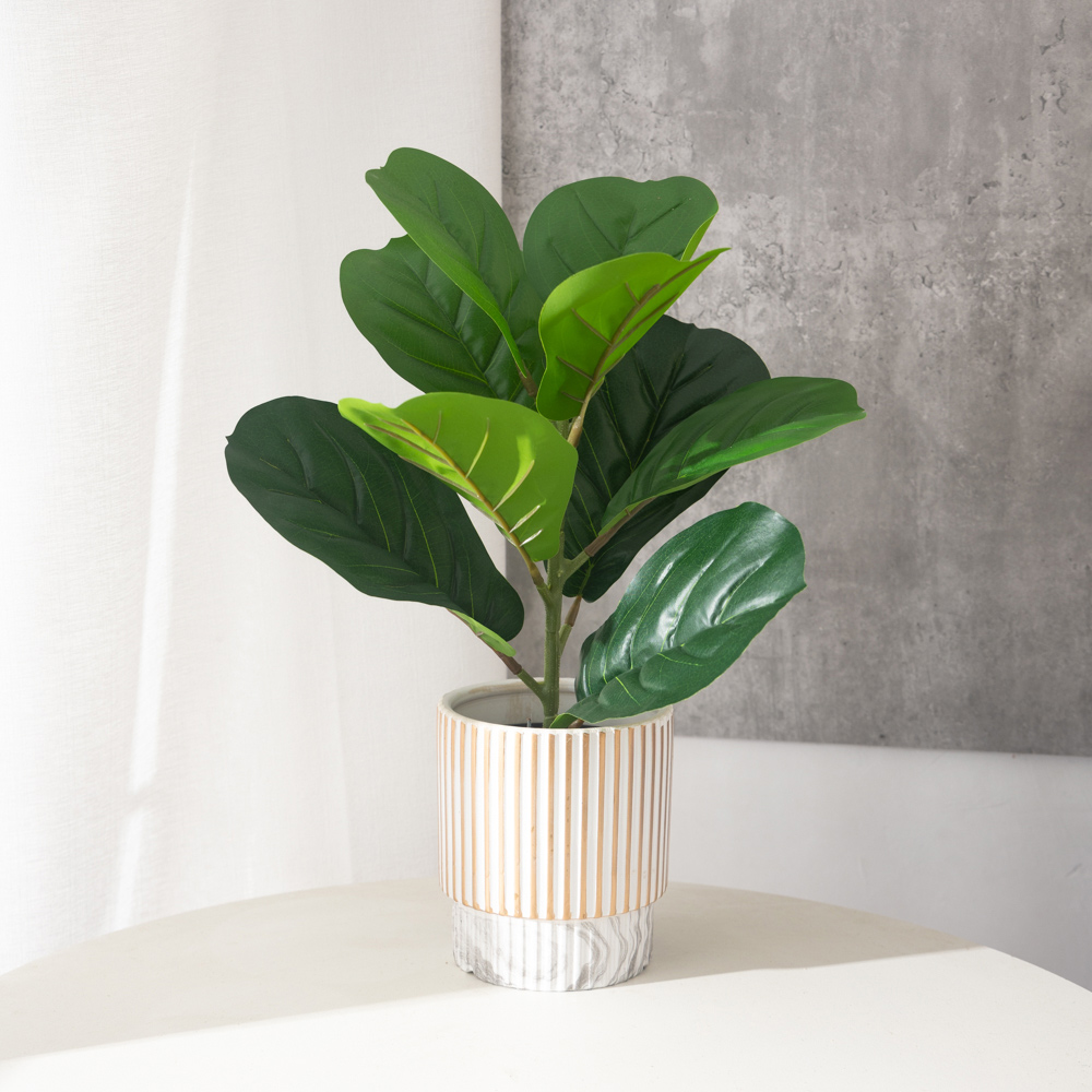Ficus Lyrata Tree - 38cm 9 widelców Sztuczne rośliny figowe